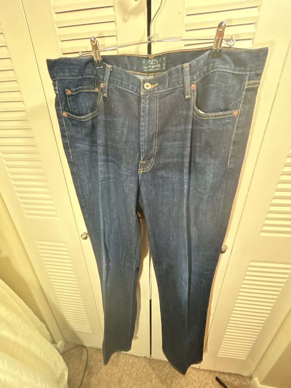 Lucky Brand Straight Leg Jeans 38x34 Dark Wash Denim